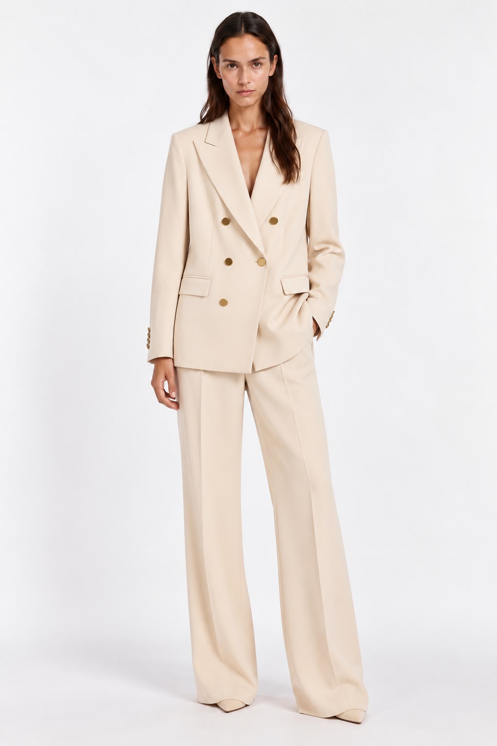 Blazer Beige Boutons Doré