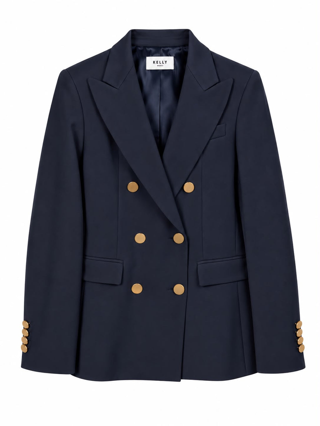 Veste Croisé Bouton Or Navy