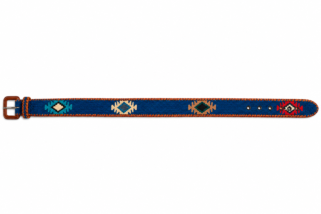 Ceinture tissée Antig Belts coloris Azul – détail