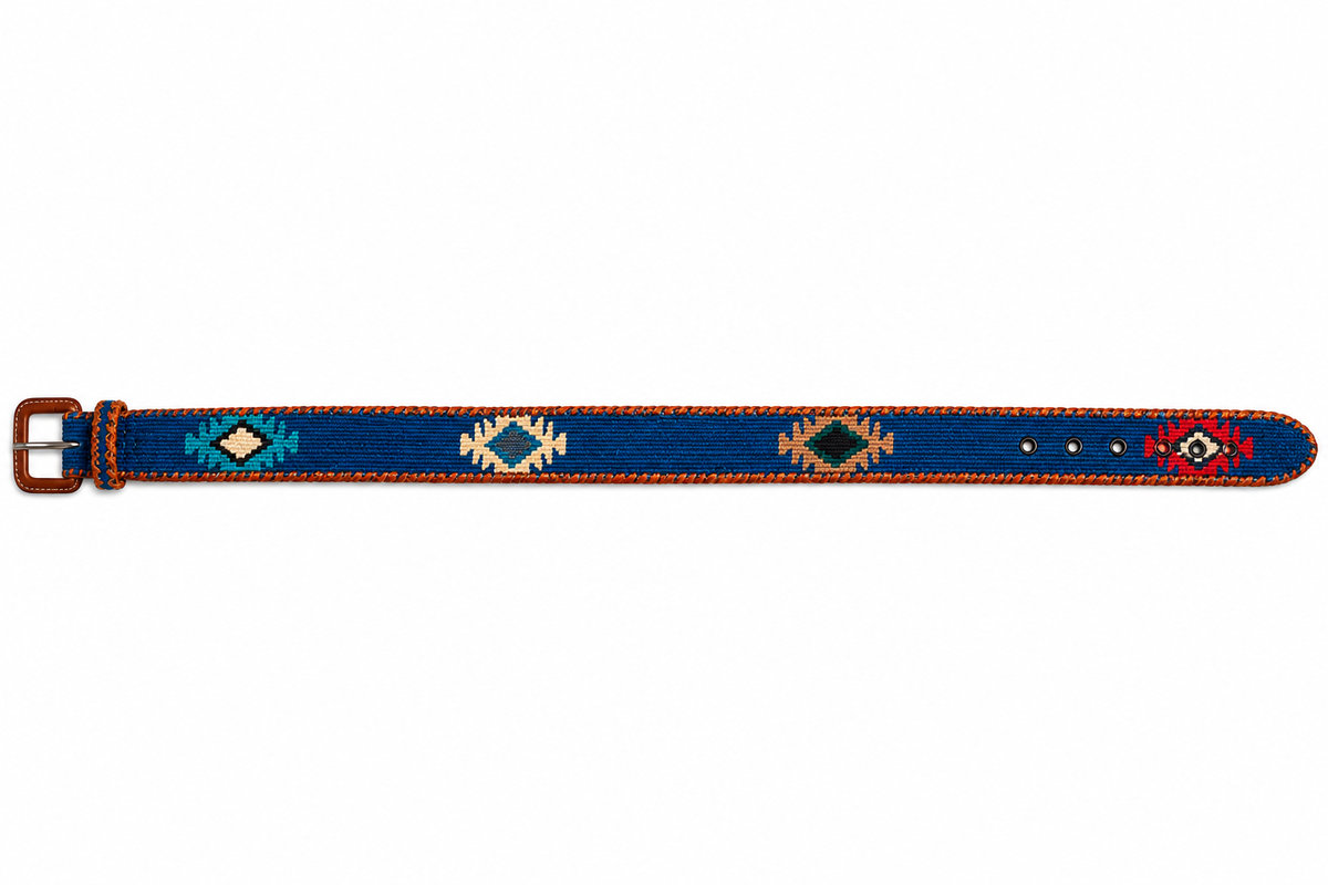 Ceinture tissée Antig Belts coloris Azul – détail