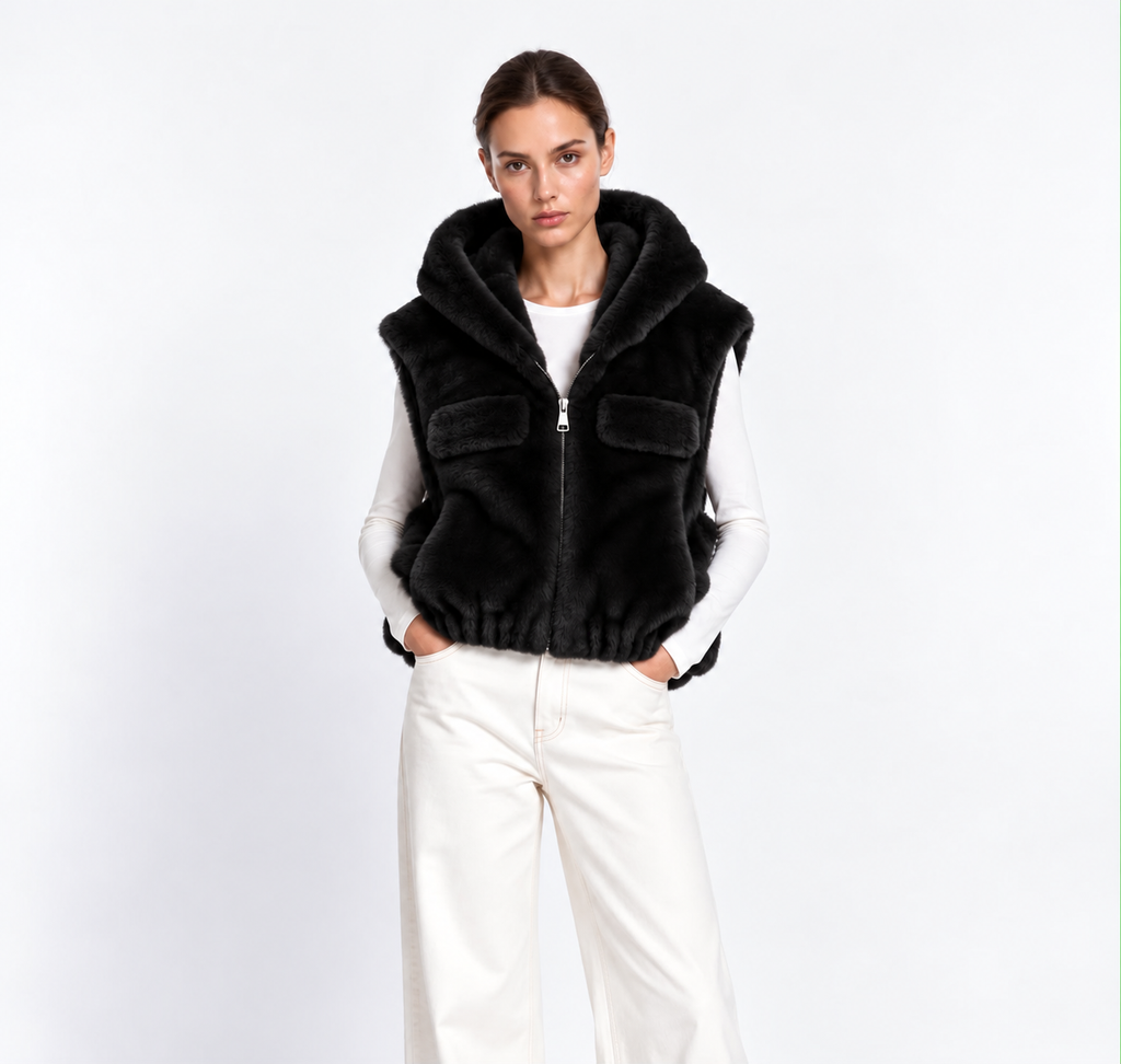 Gilet en fausse fourrure à poches Hazel
