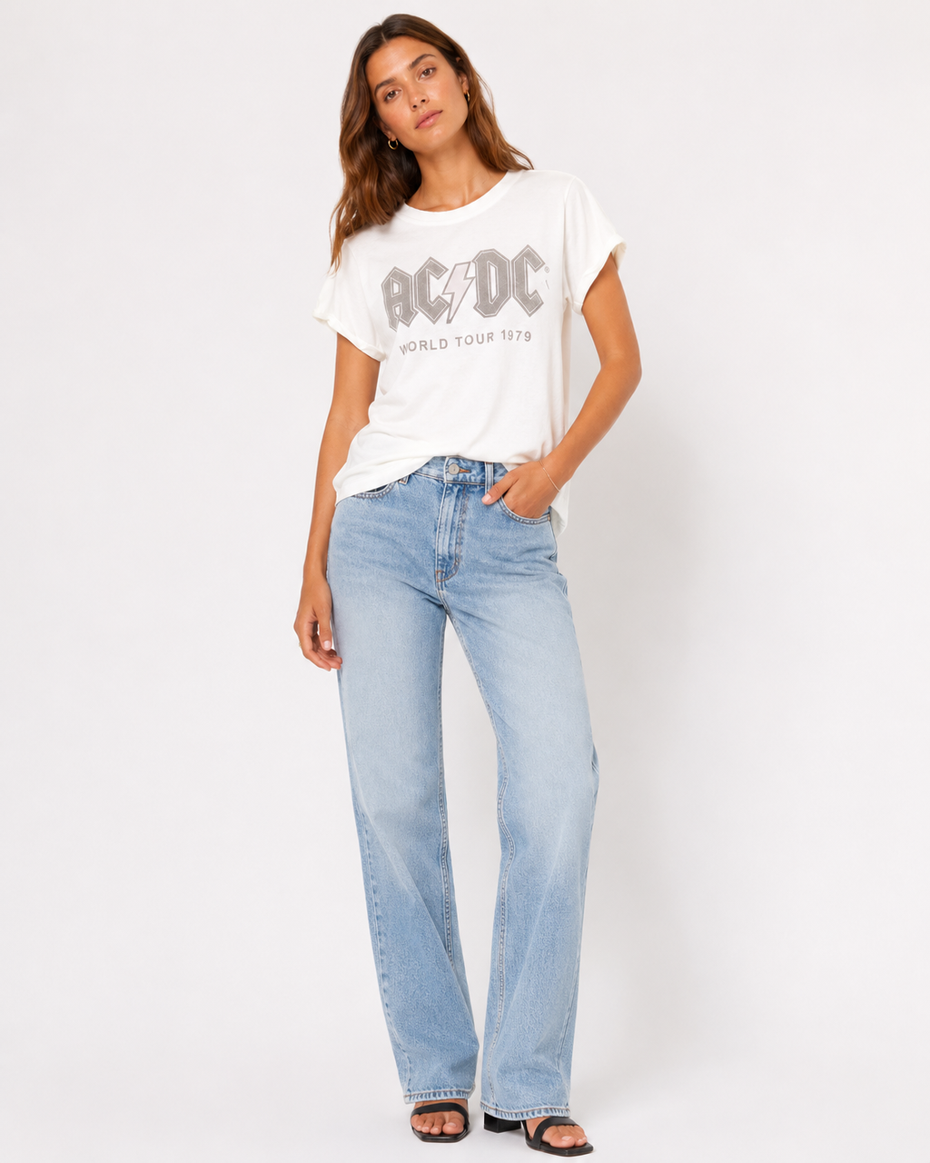 T SHIRT ACDC BLANC