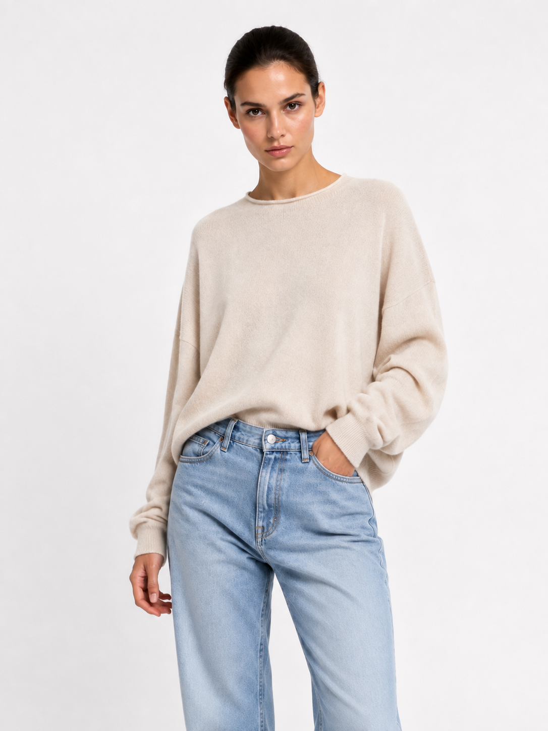 Pull fin large LILY ECRU CELINE