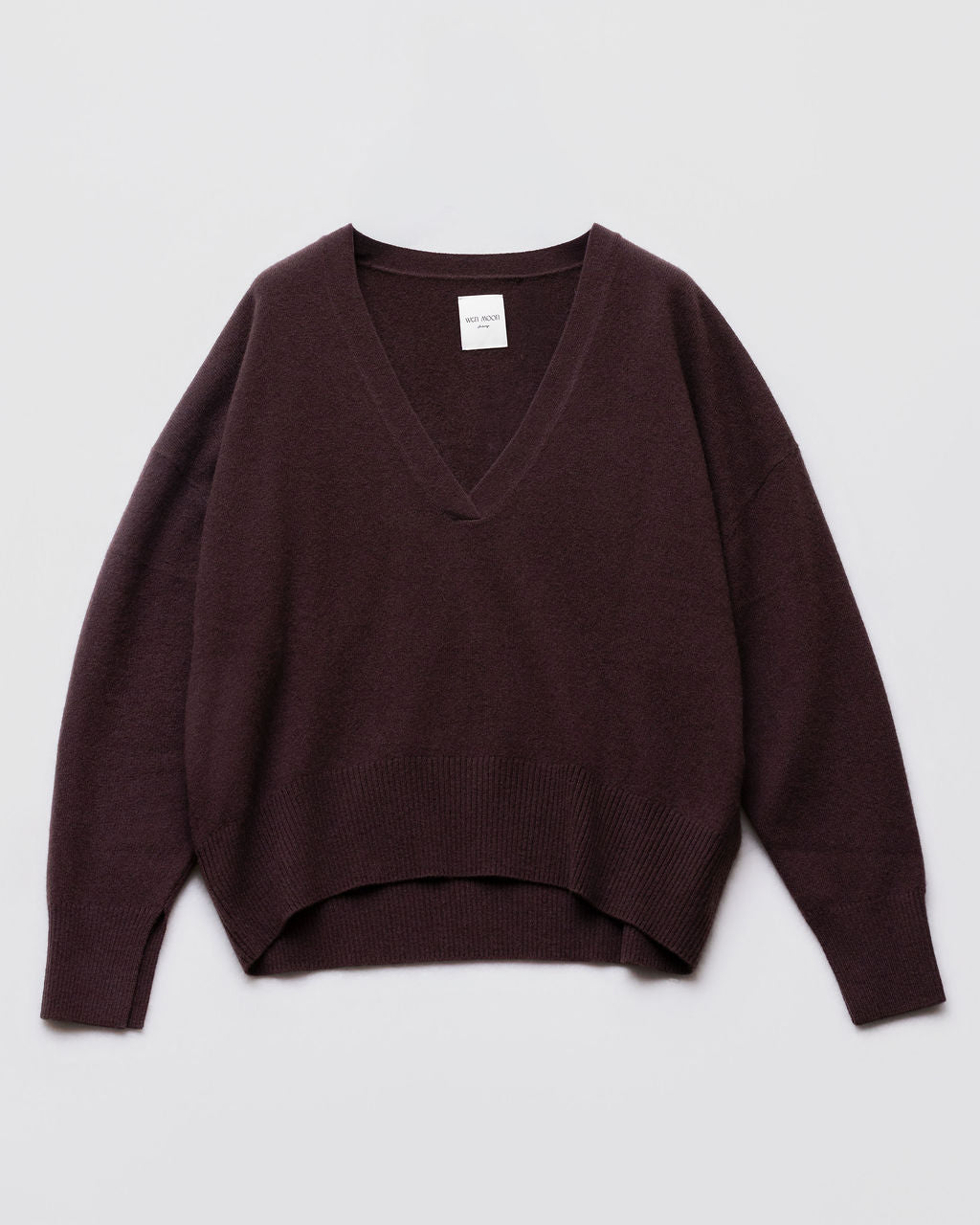 JOELLE V-NECK Pull Fin col V Tree Bark