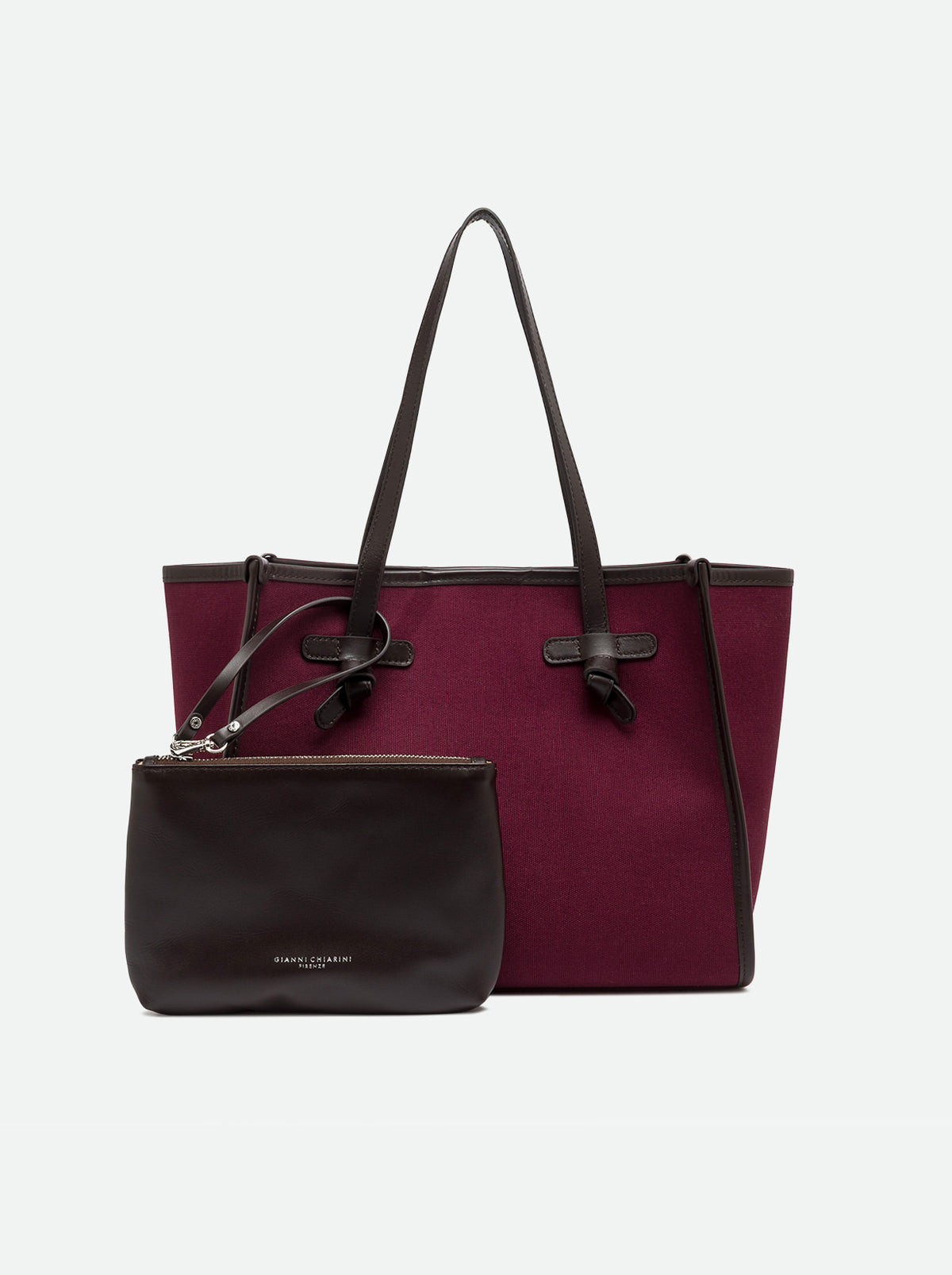 Sac Marcella toile Gianni Chiarini BS 6849 CNV-SE - Oxblood Canapa Espresso - vue 6
